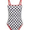Women Emma Mulholland on Holiday Swimwear | Check Vacation One Piece-Black/White