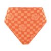 Women Emma Mulholland on Holiday Swimwear | Happy Check High Rise Bikini Bottom-Burnt Orange