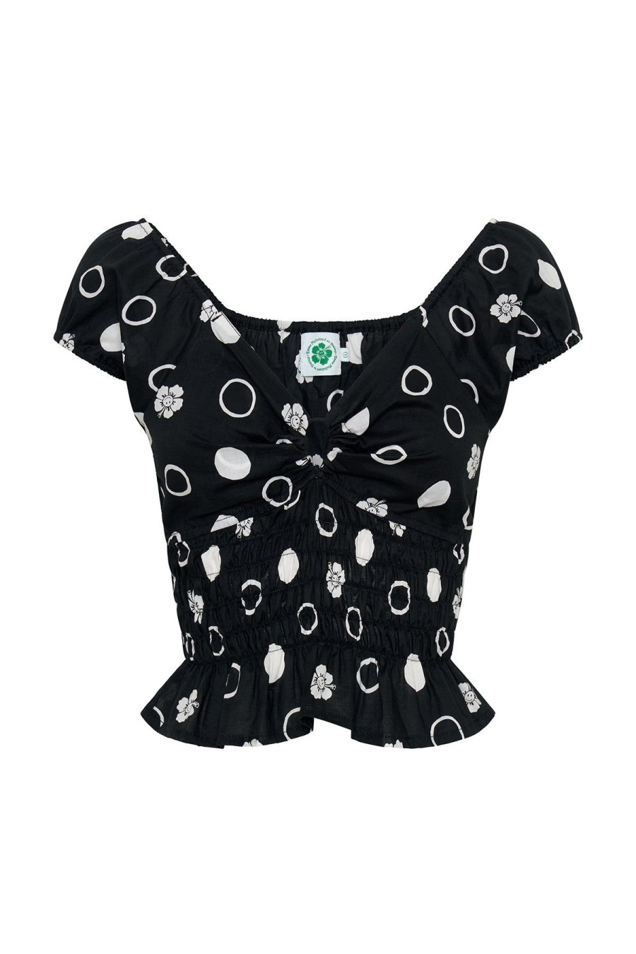 Women Emma Mulholland on Holiday Tees & Tops | Polka Dot Ruched Top