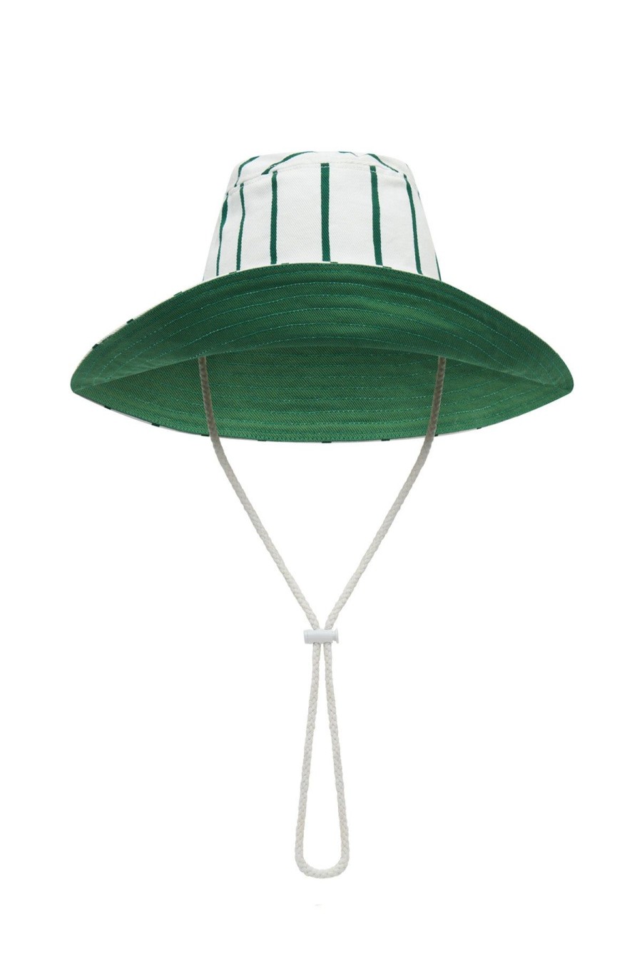 Accessories Emma Mulholland on Holiday | Thin Stripe Sun Hat-Dark Green