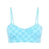 Women Emma Mulholland on Holiday Swimwear | Happy Check Bikini Crop Top-Sky Blue