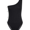 Women Emma Mulholland on Holiday Swimwear | Black Magic One Shoulder Full Piece-Black/Black