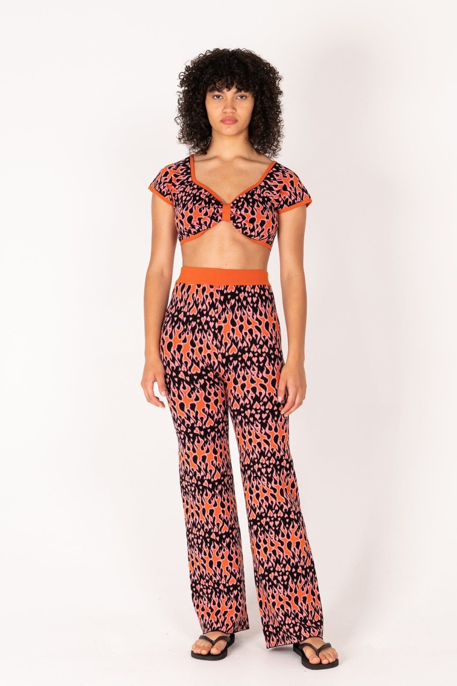 Women Emma Mulholland on Holiday Pants | Flame Knit Pant