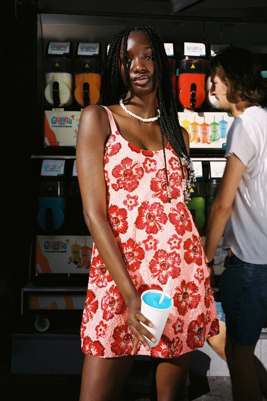 Women Emma Mulholland on Holiday Dresses & Skirts | Bedazzled Maldives Dress-Peach/Red