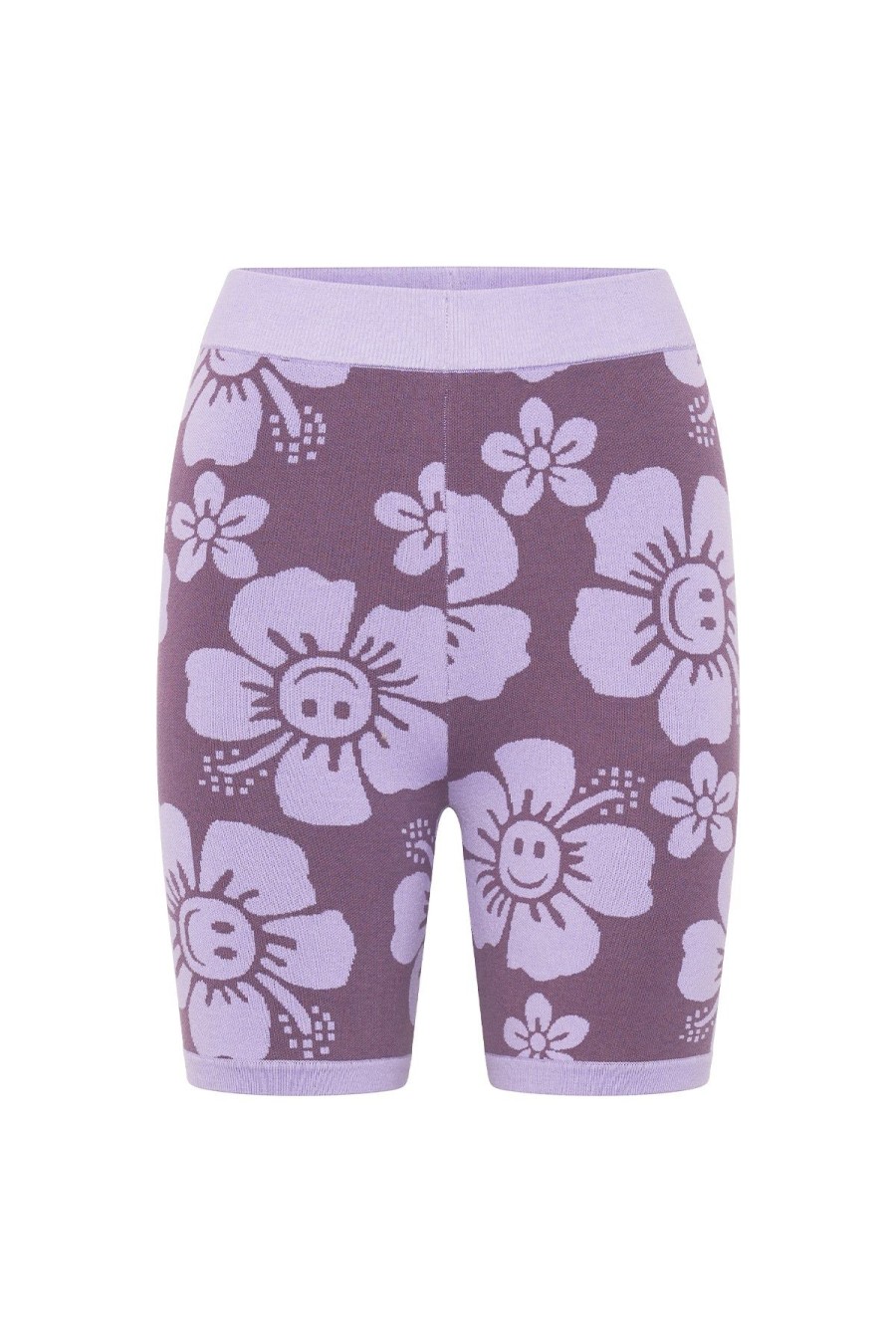 Women Emma Mulholland on Holiday Shorts | Happy Hibiscus Knit Short-Purple
