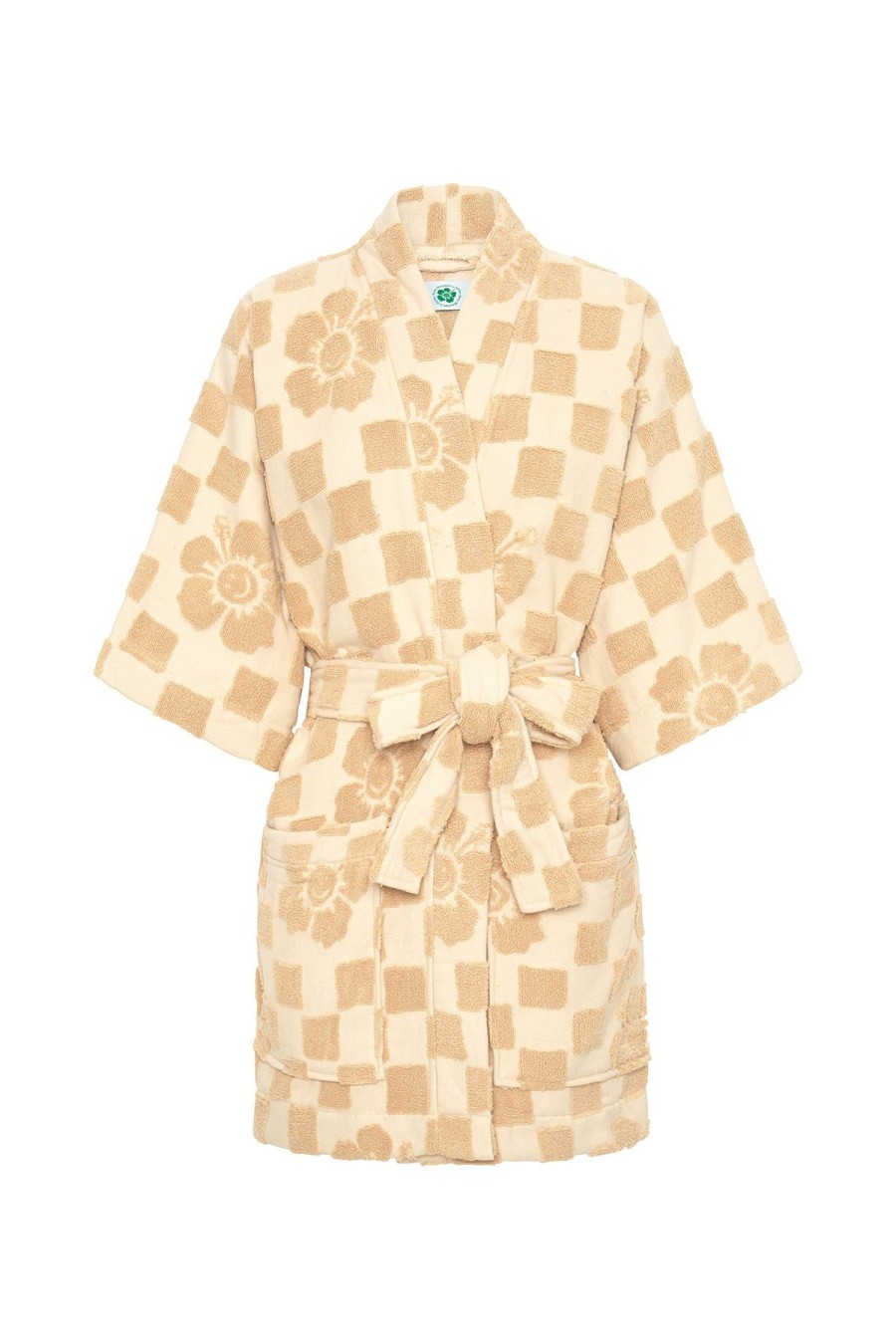 Accessories Emma Mulholland on Holiday | Happy Check Pool Robe-Sand