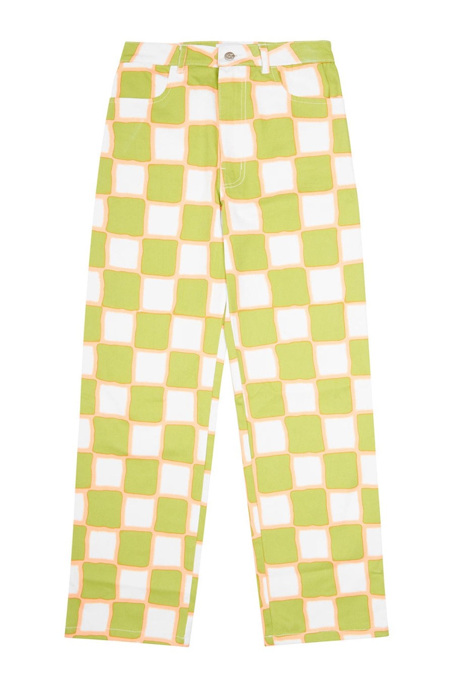 Women Emma Mulholland on Holiday Pants | Airbrush Check Vacation Pant-Olive