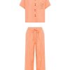 Women Emma Mulholland on Holiday Resort Sets | Wavy Long Resort Set-Apricot