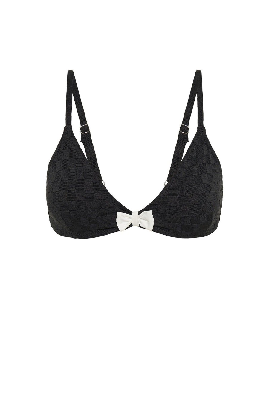 Women Emma Mulholland on Holiday Swimwear | Black Magic Bikini Top-Black/Black
