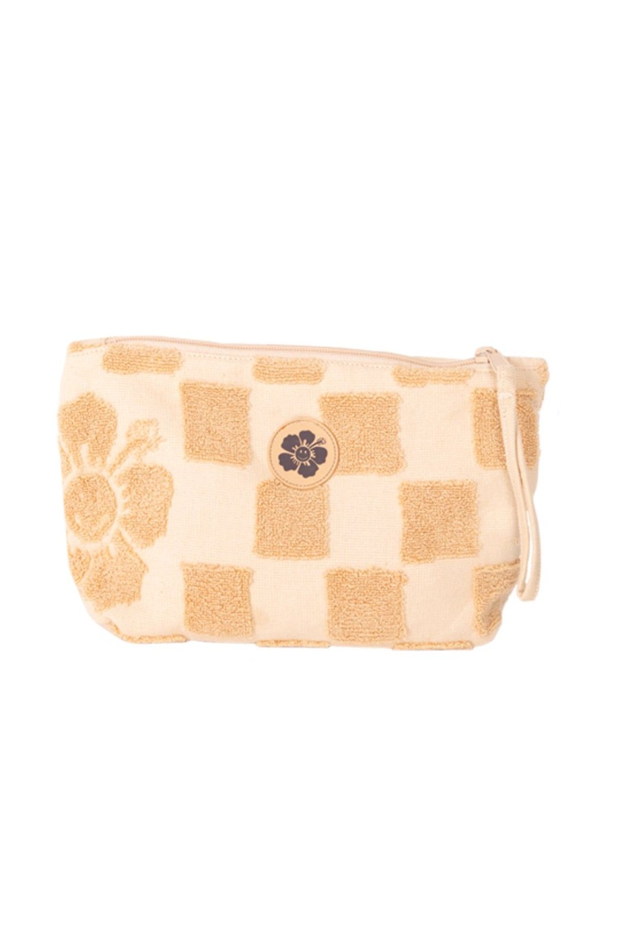 Accessories Emma Mulholland on Holiday | Happy Check Beach Pouch-Sand