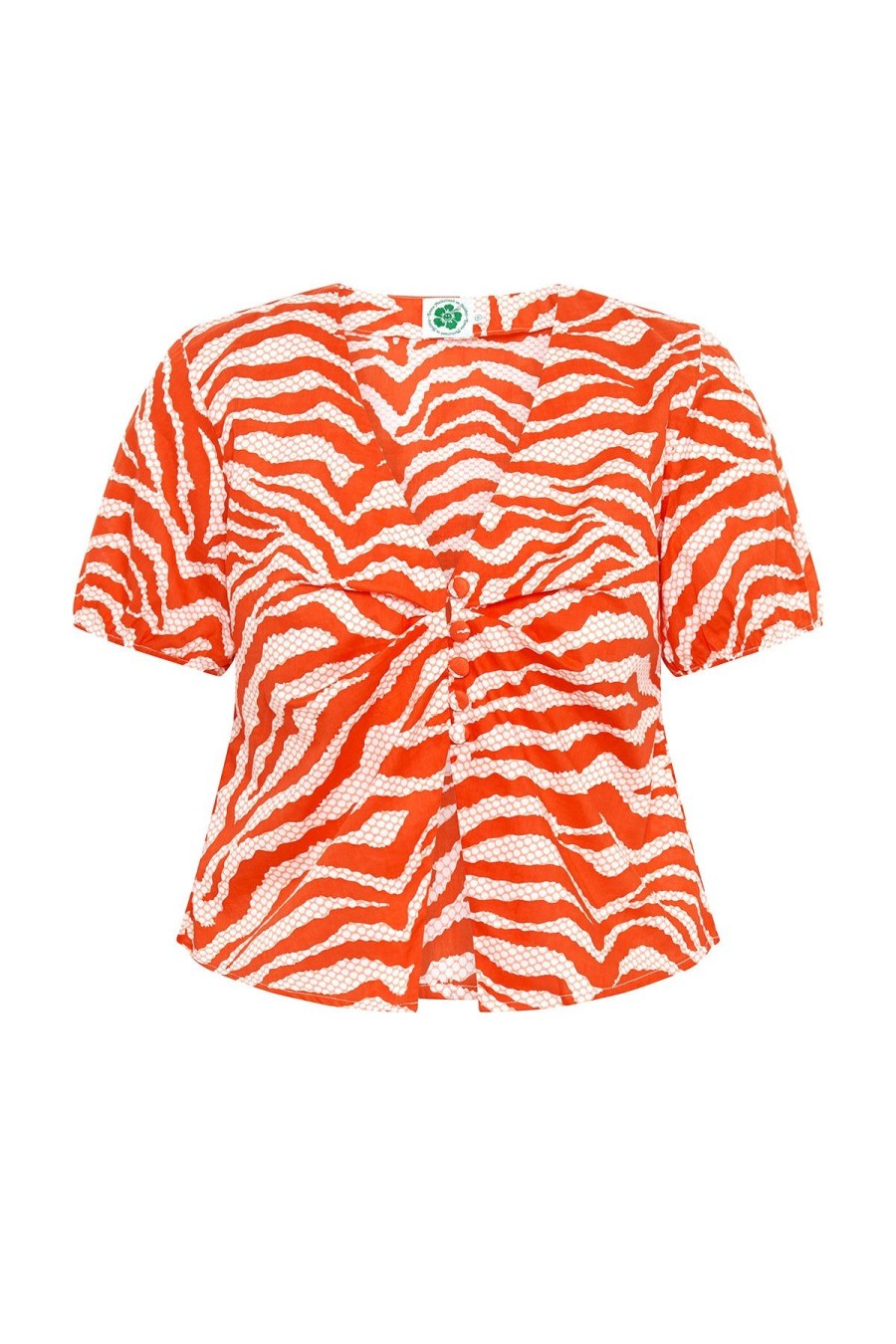 Women Emma Mulholland on Holiday Tees & Tops | Roxbury Blouse-Red/Apricot