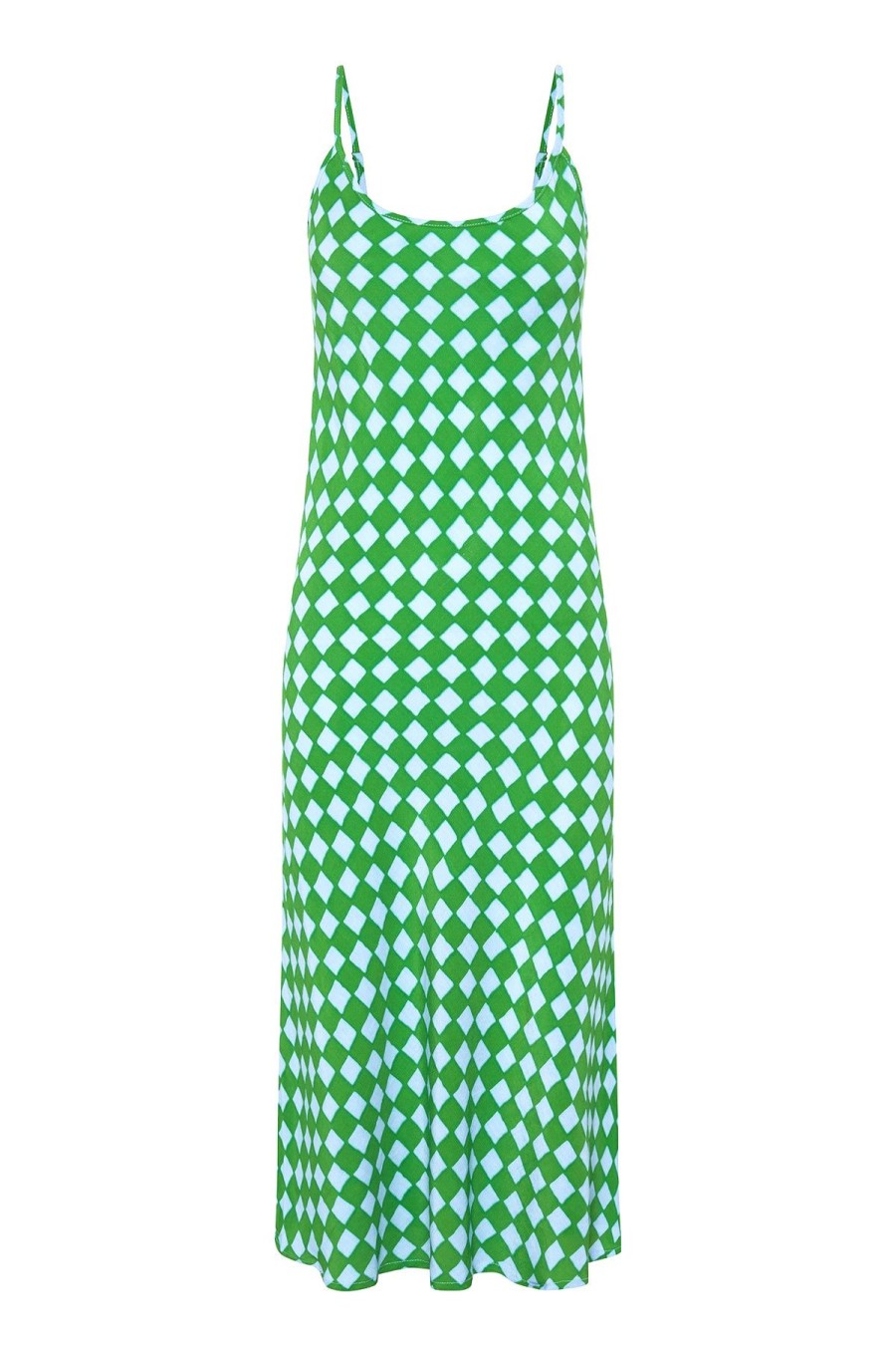 Women Emma Mulholland on Holiday Dresses & Skirts | Check Vacation Slip Dress-Blue/Green
