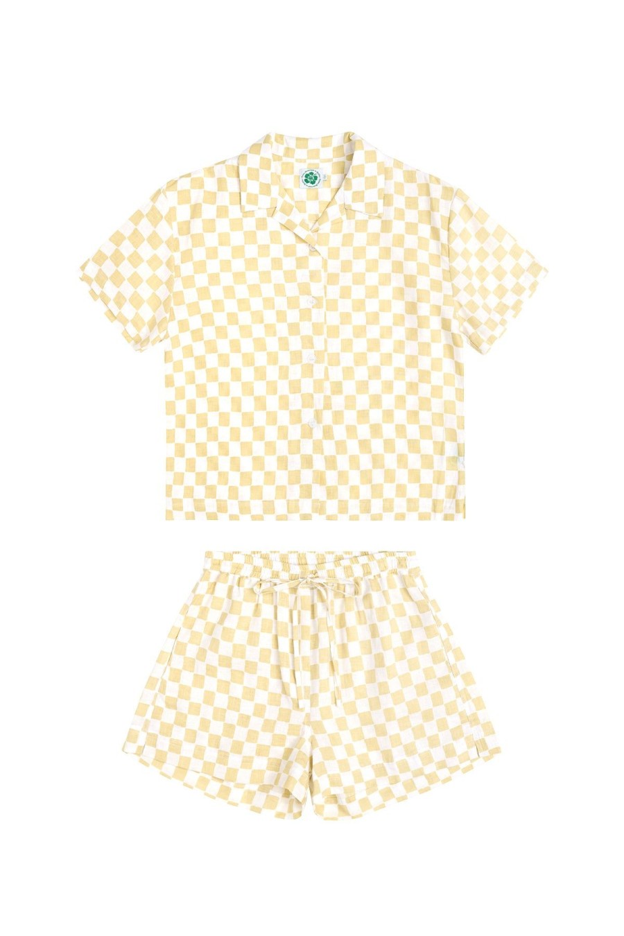 Women Emma Mulholland on Holiday Resort Sets | Check Short Set-Cream