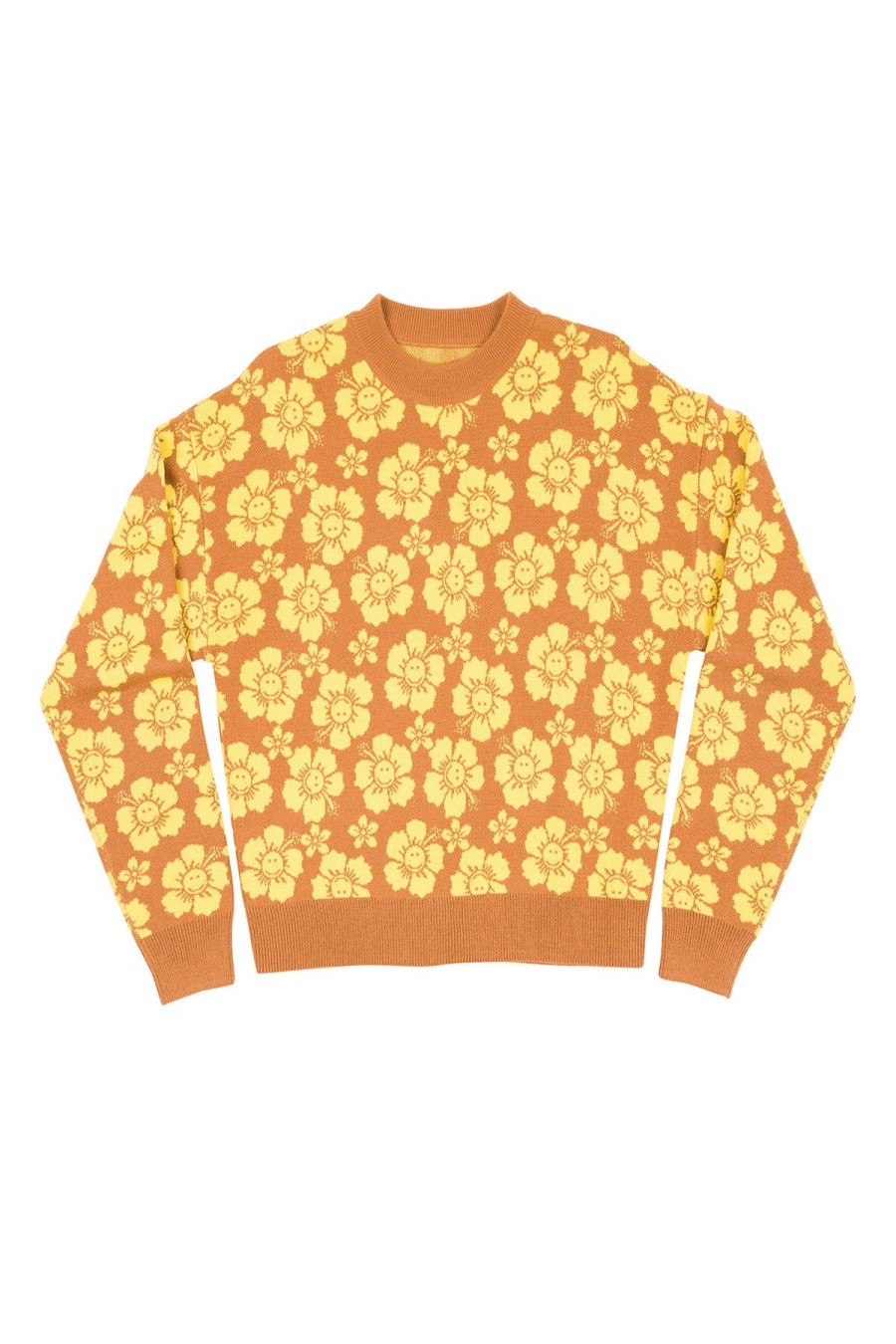 Women Emma Mulholland on Holiday Knitwear | Happy Hibiscus Knit Sweater-Tan