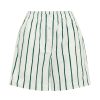 Women Emma Mulholland on Holiday Shorts | Thin Stripe Boxer Shorts-Dark Green