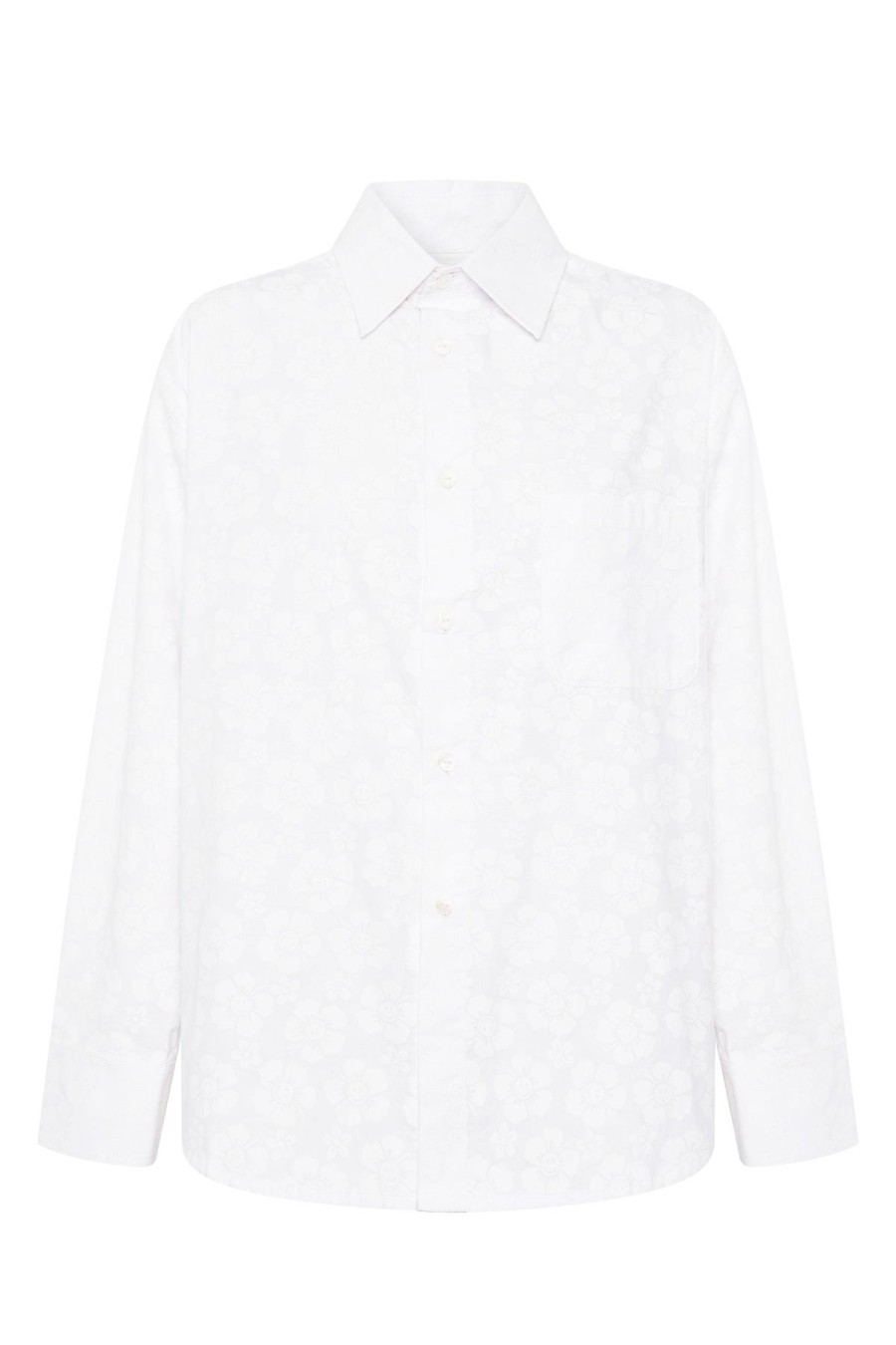 Women Emma Mulholland on Holiday Tees & Tops | Happy Hibiscus Beach Shirt-White