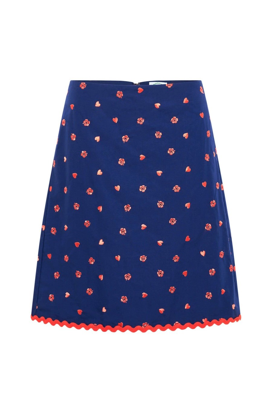 Women Emma Mulholland on Holiday Party Wear | Dolce Vita Broderie Skirt-Navy/Red