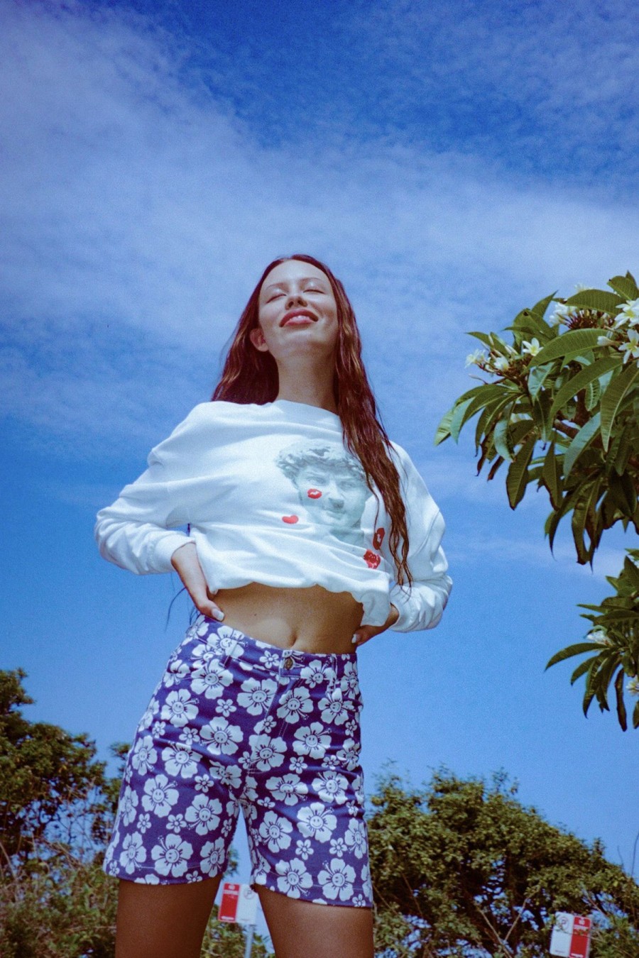 Women Emma Mulholland on Holiday Shorts | Happy Hibiscus Vacation Shorts