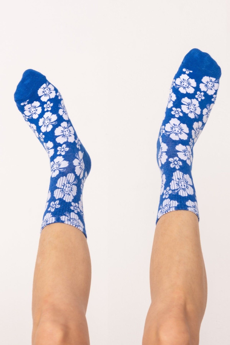 Accessories Emma Mulholland on Holiday | Happy Hibiscus Sock-Blue