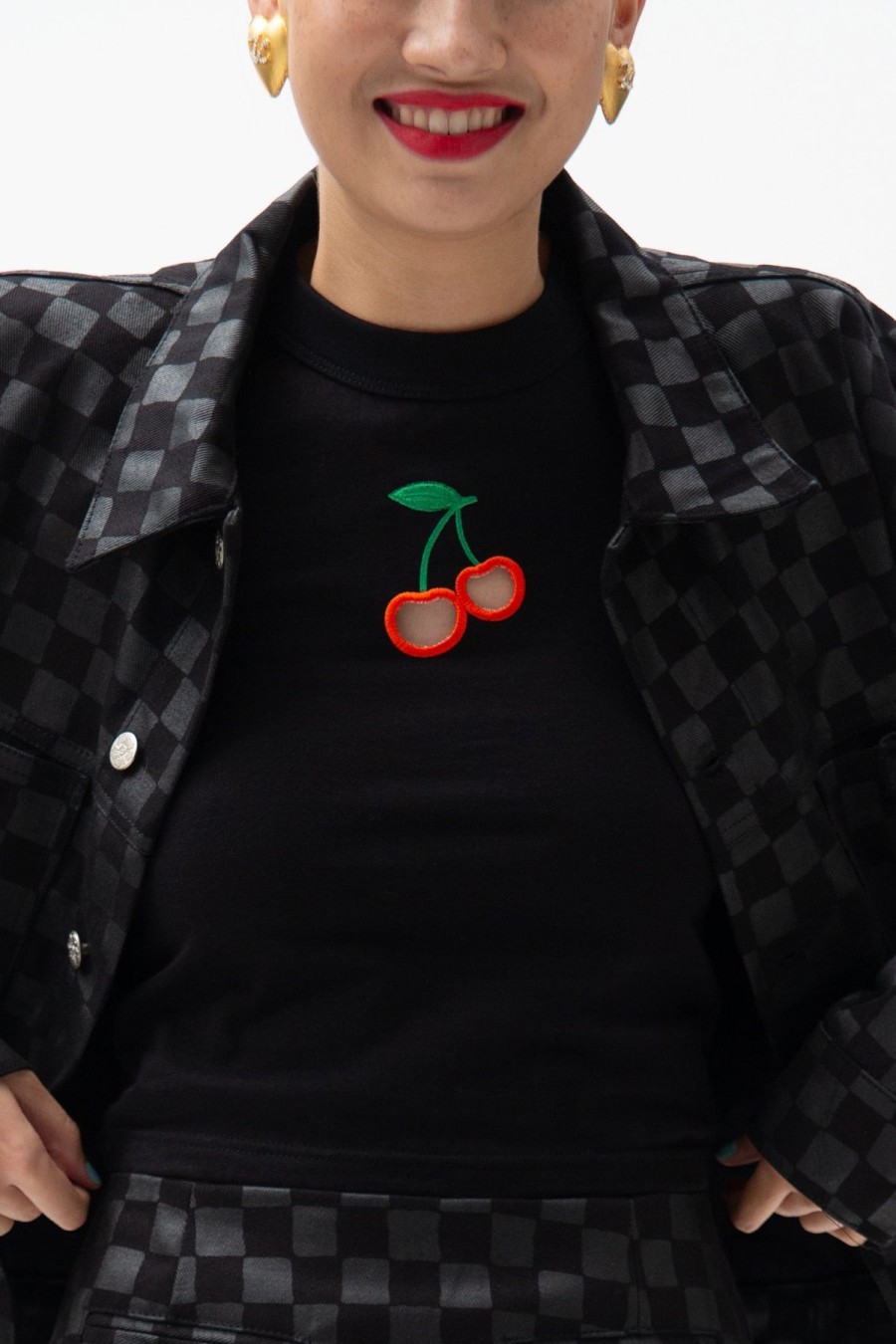 Women Emma Mulholland on Holiday Tees & Tops | Cherry Bomb Tank Top-Black