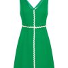 Women Emma Mulholland on Holiday Party Wear | Spaghetti Mini Dress-Green/Pink