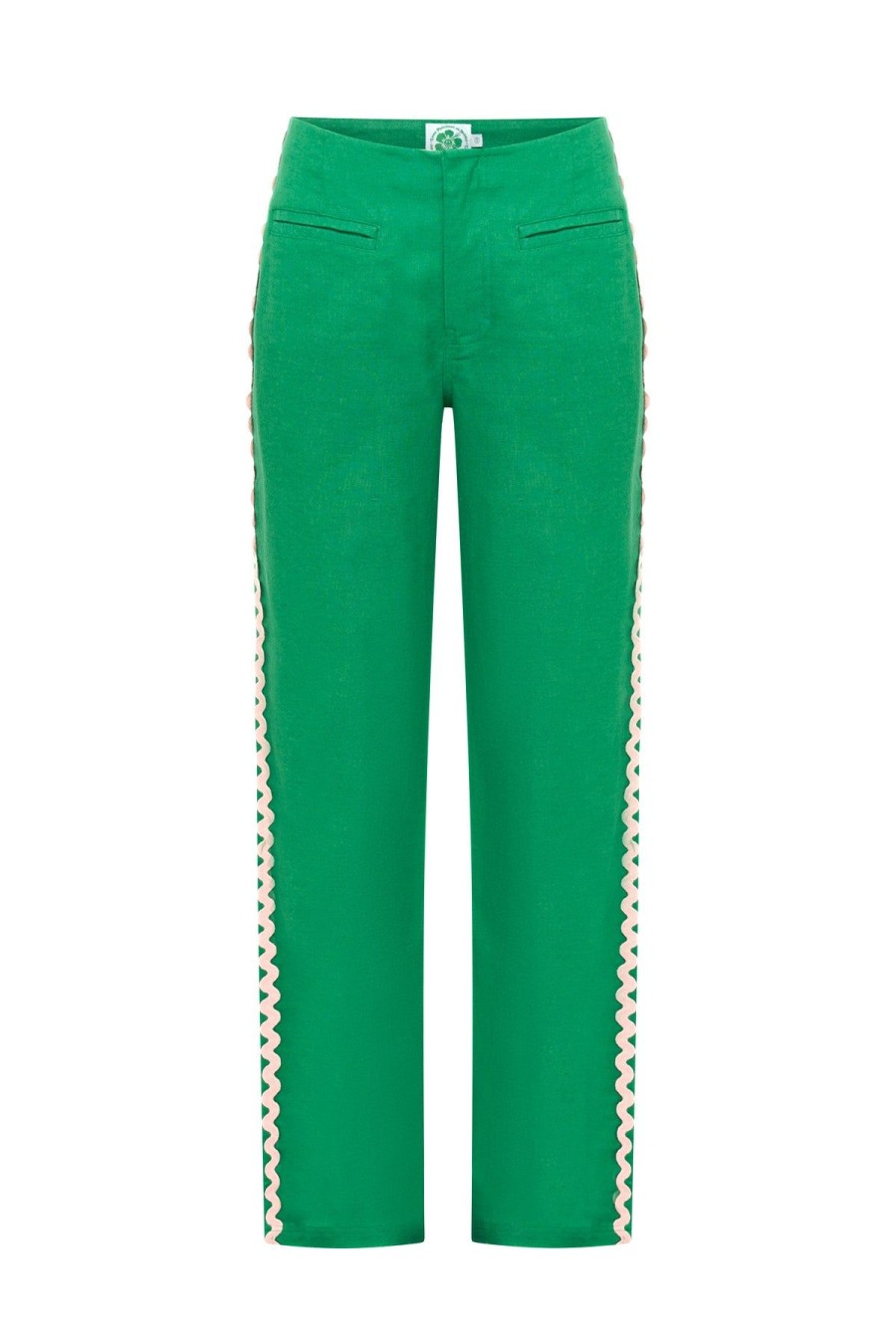 Women Emma Mulholland on Holiday Party Wear | Spaghetti Kokomo Pants-Green/Pink