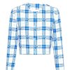Women Emma Mulholland on Holiday Outerwear | Hibiscus Plaid Cropped Jacket-Blue/White