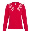 Women Emma Mulholland on Holiday Knitwear | Hibiscus Island Cardigan-Red/Peach