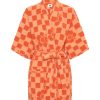 Accessories Emma Mulholland on Holiday | Happy Check Pool Robe-Burnt Orange