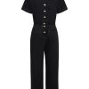 Women Emma Mulholland on Holiday Boiler Suits | Cherry Bomb Boiler Suit-Black