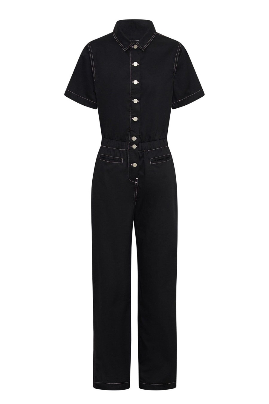 Women Emma Mulholland on Holiday Boiler Suits | Cherry Bomb Boiler Suit-Black