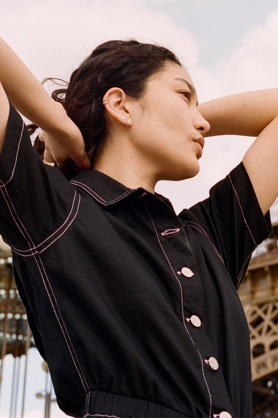 Women Emma Mulholland on Holiday Boiler Suits | Cherry Bomb Boiler Suit-Black
