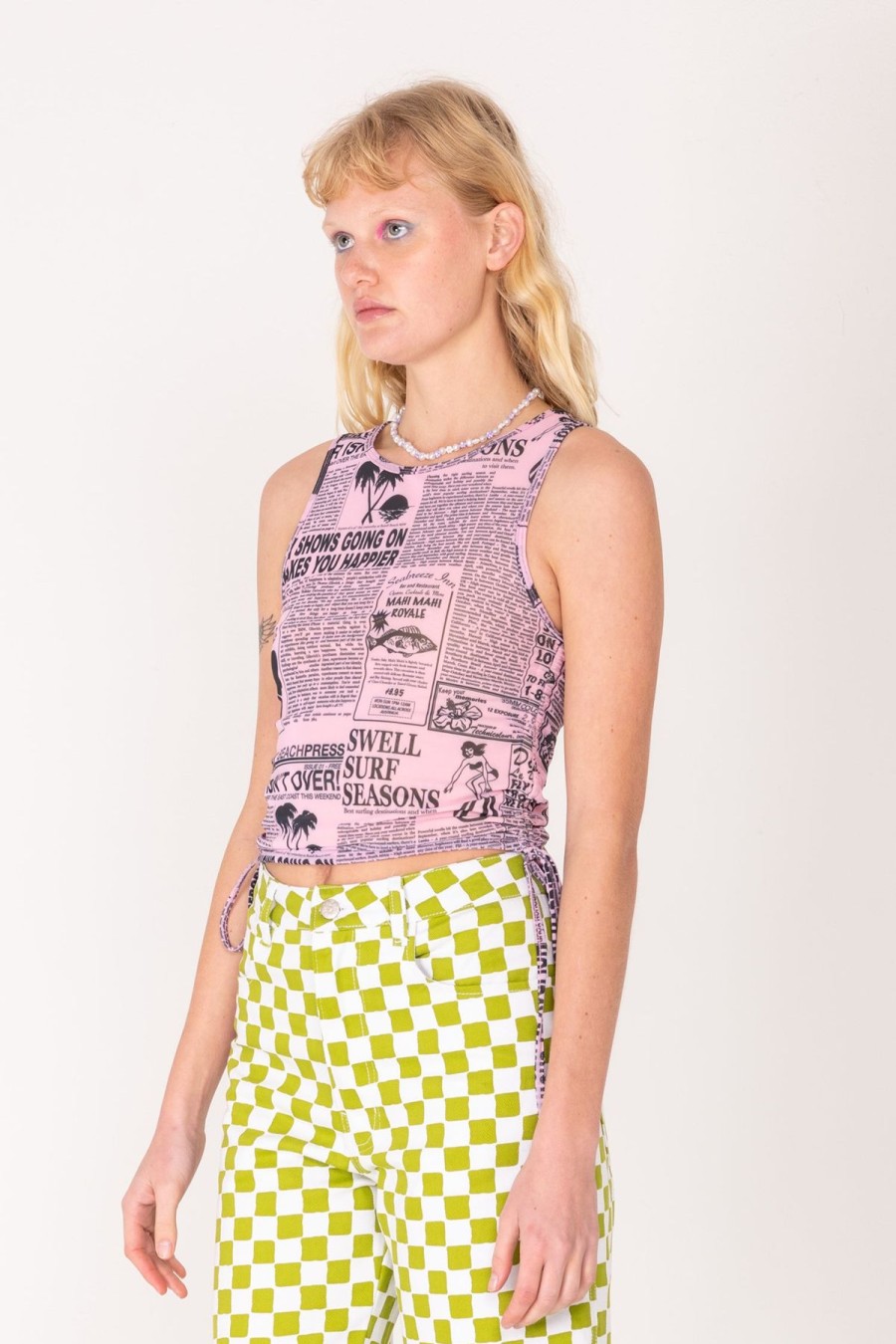 Women Emma Mulholland on Holiday Tees & Tops | Good News Mesh Tank