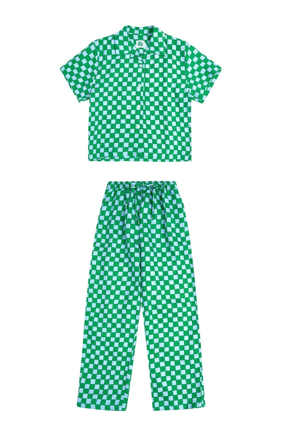 Women Emma Mulholland on Holiday Resort Sets | Check Long Set-Blue / Green