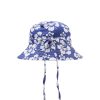 Kid Emma Mulholland on Holiday Kidswear | Happy Hibiscus Kids Sun Hat-Blue/White