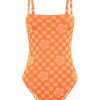 Women Emma Mulholland on Holiday Swimwear | Happy Check Vacation One Piece-Burnt Orange