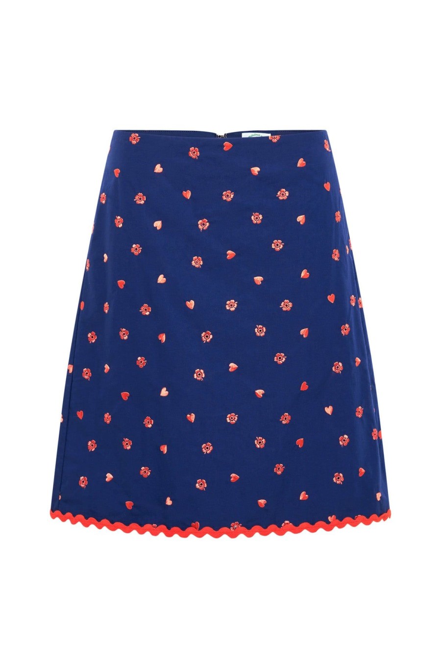 Women Emma Mulholland on Holiday Dresses & Skirts | Dolce Vita Broderie Skirt-Navy/Red