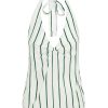 Women Emma Mulholland on Holiday Tees & Tops | Thin Stripe Halter Top-Dark Green
