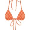 Women Emma Mulholland on Holiday Swimwear | Happy Check Triangle Bikini-Burnt Orange