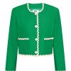 Women Emma Mulholland on Holiday Party Wear | Spaghetti Cropped Jacket-Green/Pink