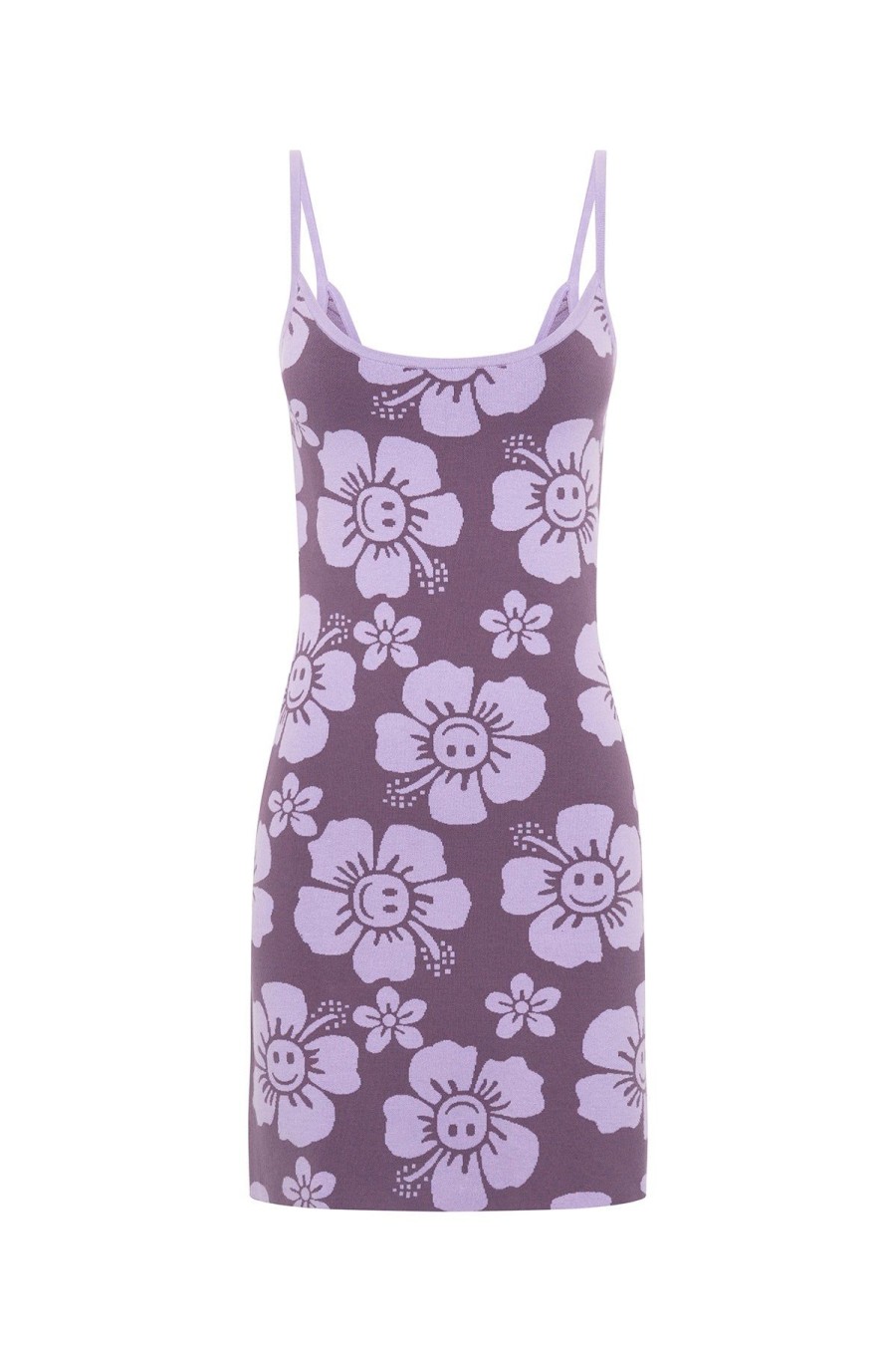 Women Emma Mulholland on Holiday Dresses & Skirts | Happy Hibiscus Knit Mini Dress-Purple