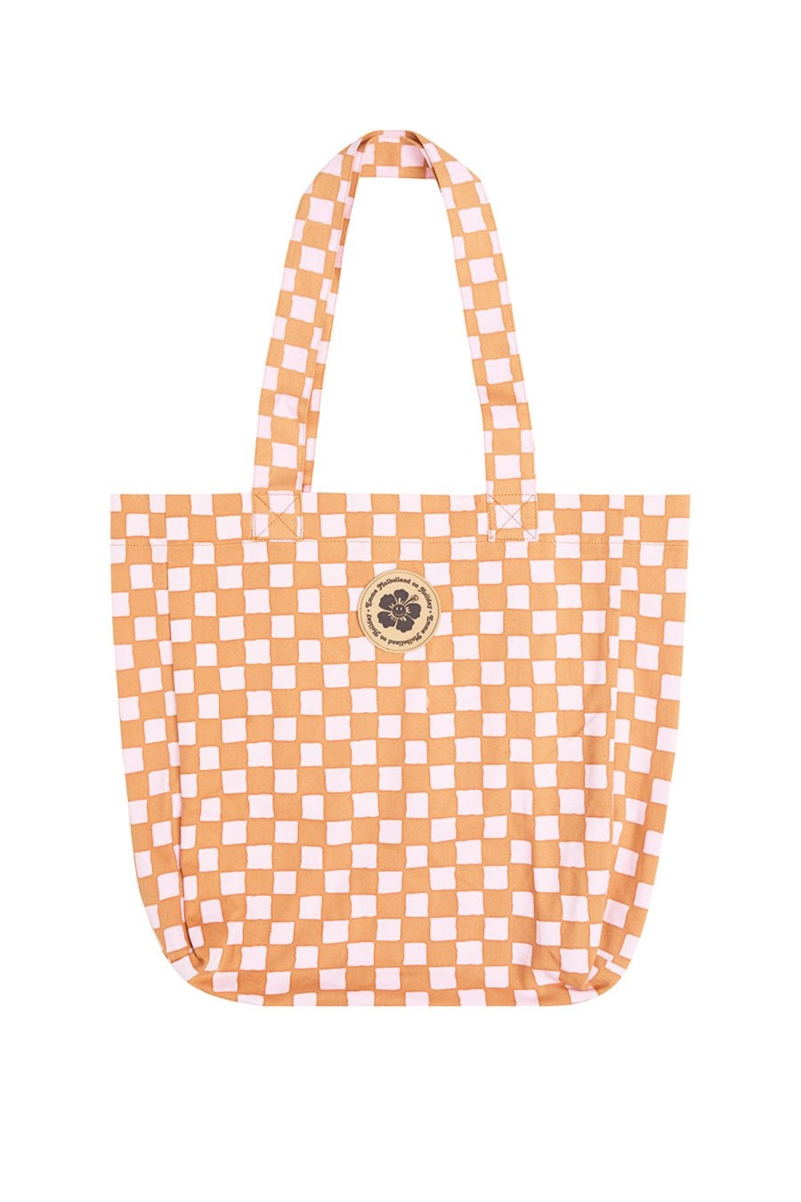 Accessories Emma Mulholland on Holiday | Check Tote Bag-Pink/Orange