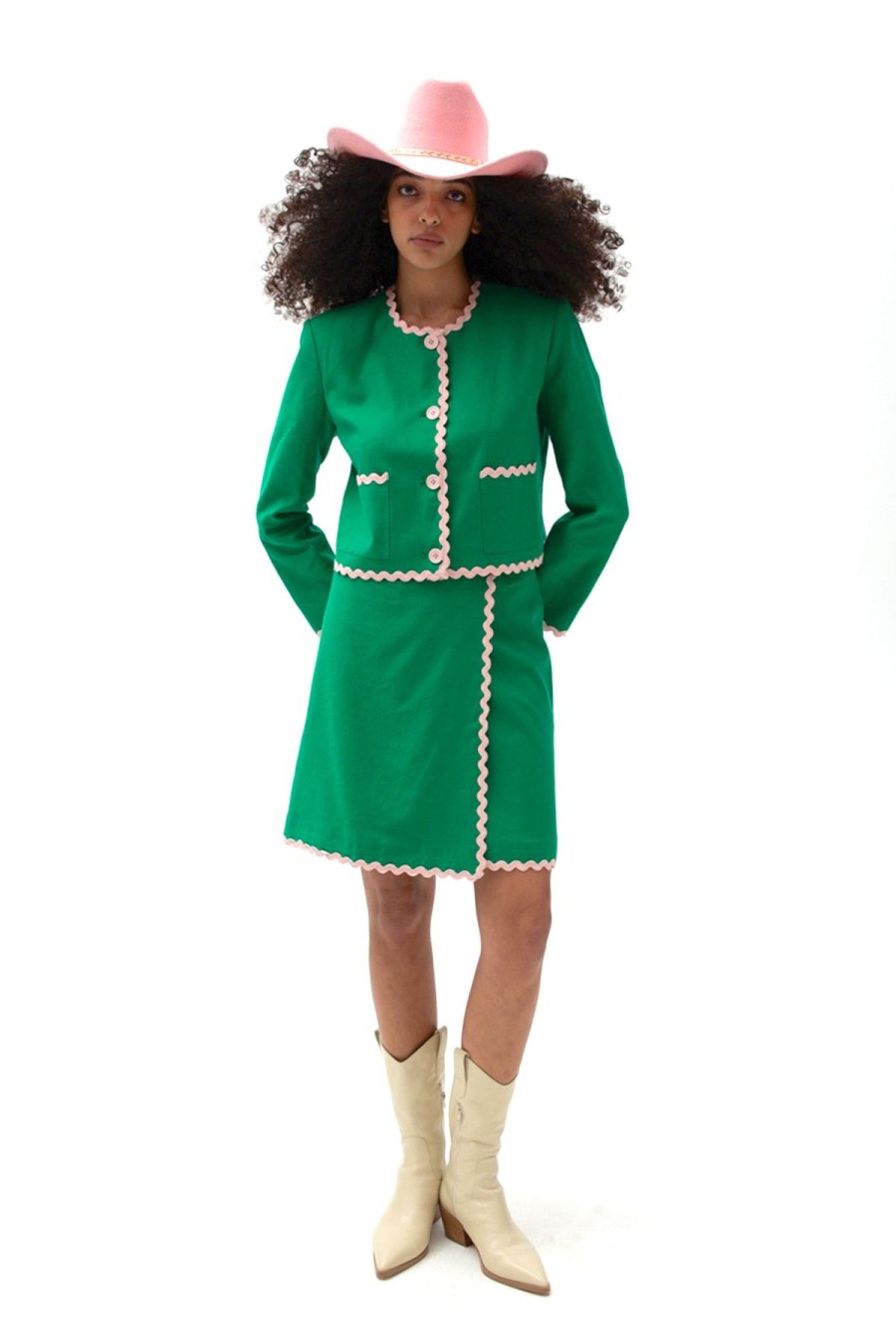 Women Emma Mulholland on Holiday Dresses & Skirts | Spaghetti Wrap Skirt-Green/Pink
