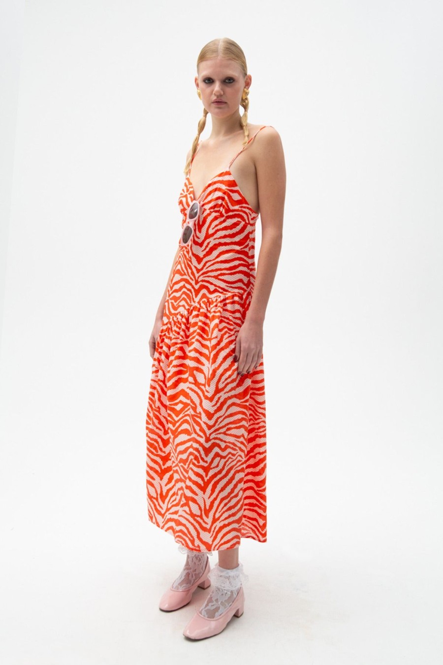 Women Emma Mulholland on Holiday Dresses & Skirts | Roxbury Asymmetric Dress-Red/Apricot