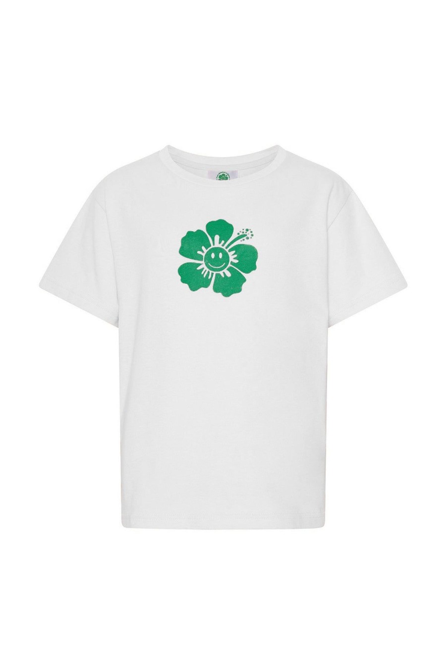 Women Emma Mulholland on Holiday Tees & Tops | Happy Hibiscus Baby Tee-White