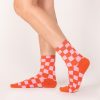 Accessories Emma Mulholland on Holiday | Check Sock-Pink/Orange
