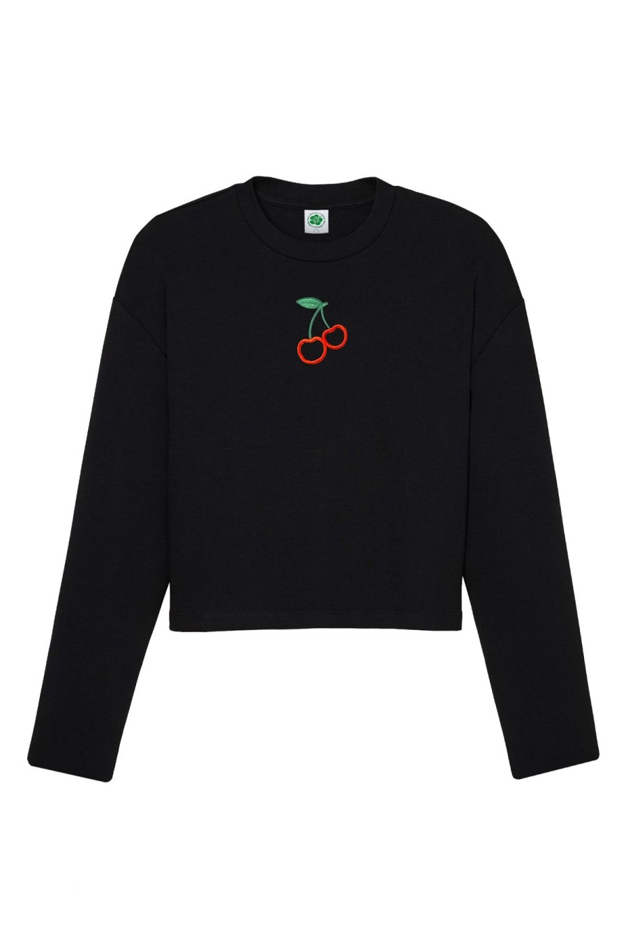 Women Emma Mulholland on Holiday Tees & Tops | Cherry Bomb Long Sleeve Tee-Black