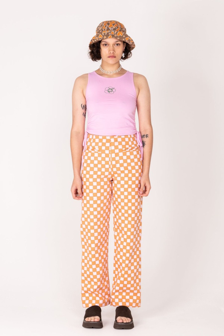 Women Emma Mulholland on Holiday Pants | Check Kokomo Pant-Pink/Orange