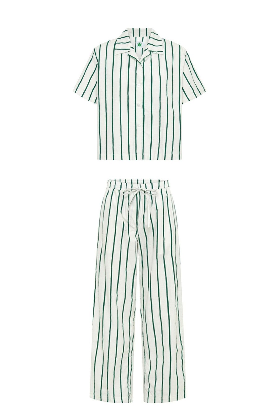 Women Emma Mulholland on Holiday Resort Sets | Thin Stripe Resort Long Set-Dark Green