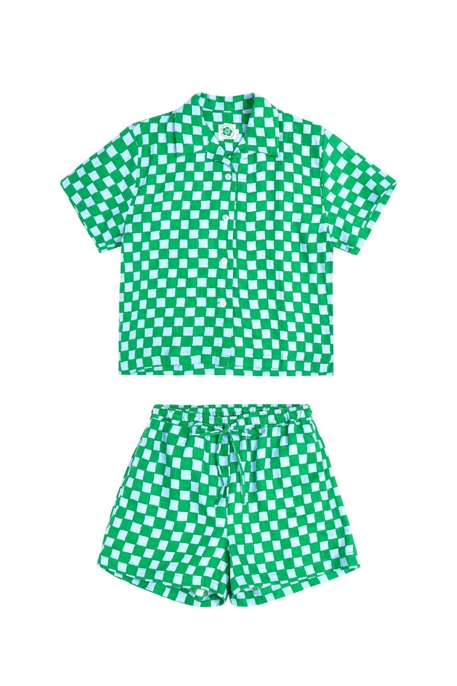Women Emma Mulholland on Holiday Resort Sets | Check Short Set-Blue/Green